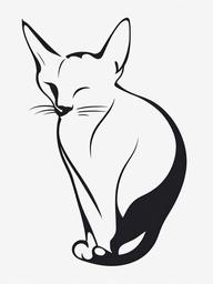 Cat Butt Tattoo - Humorous tattoo featuring a cat's behind.  minimal color tattoo, white background