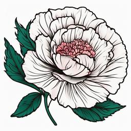 Carnation Flower Tattoo,Timeless beauty embodied in a carnation flower tattoo, symbolizing love and fascination.  simple color tattoo,minimal vector art,white background