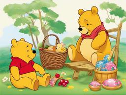 Winnie The Pooh clipart - Pooh bear playing with friends  vector clipart