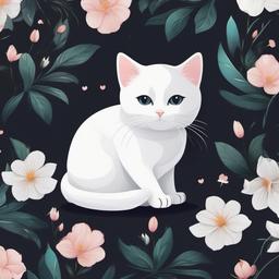 Cat Background Wallpaper - white cat wallpaper aesthetic  