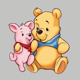 Winnie The Pooh clipart - Pooh and Piglet together  vector clipart