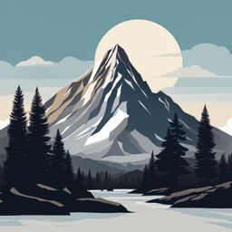 mountain clipart: towering majestically over a rocky terrain. 