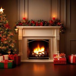 Christmas Background Wallpaper - christmas fireplace photo  