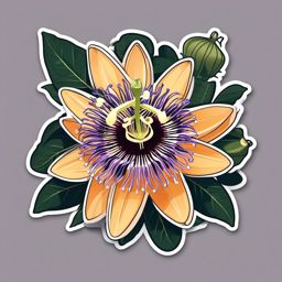 Passion Flower Sticker - Capture the intricate and symbolic beauty of passion flowers with this sticker, , sticker vector art, minimalist design