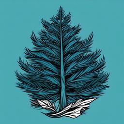 blue spruce tattoo  simple vector color tattoo