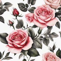 Small rose tattoos, Delicate and subtle rose tattoos.  color, tattoo patterns, white clean background