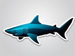 Shark Sticker - A sleek shark cruising in the sea. ,vector color sticker art,minimal