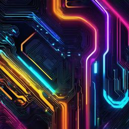 Cool Backgrounds - Futuristic Digital Circuits and Patterns wallpaper splash art, vibrant colors, intricate patterns