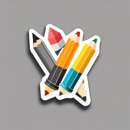 Pencil Sticker - Sharpened pencil illustration, ,vector color sticker art,minimal