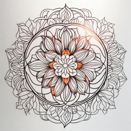 outline tattoo minimalist color design 
