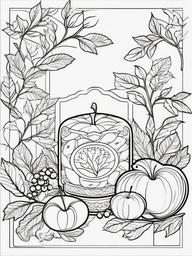 Apples and Cinnamon Coloring Pages - Aromatic Treats for Autumn Days  minimal black outline printable sheet, coloring page