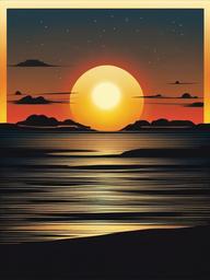 Sun clipart - setting over the horizon  