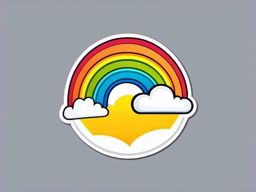 Rainbow Sticker - Bright and cheerful rainbow, ,vector color sticker art,minimal