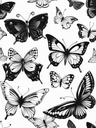butterfly tattoo design black and white 