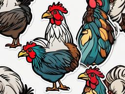 Bantam Chicken cartoon - small, decorative breed of chicken  cartoon sticker style