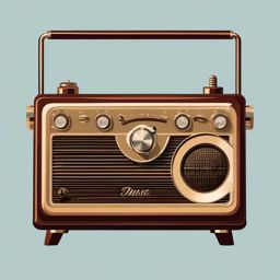 Classic Radio Clipart - A classic radio with vintage knobs, an instrument for tuning into timeless tunes.  color clipart, minimalist, vector art, 