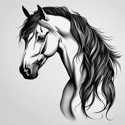 gypsy vanner tattoo  simple tattoo,minimalist,white background