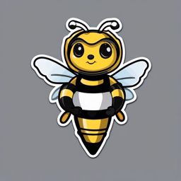 Ballet Bumblebee sticker- Buzzing Ballet Buzz, , sticker vector art, minimalist design