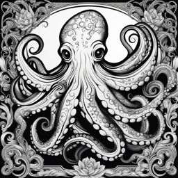 octopus tattoo black and white design 