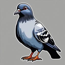 Pigeon cartoon - cooing bird often found in barns  cartoon sticker style