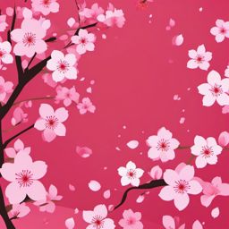 Cherry Blossom Festival clipart - Festive cherry blossoms, ,vector color clipart,minimal