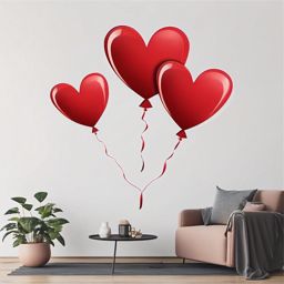 Heart Balloons Emoji Sticker - Floating on the joy of love, , sticker vector art, minimalist design