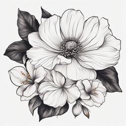 Good Flowers for Tattoos - Guide to flowers that make excellent choices for tattoo designs.  simple color tattoo,minimalist,white background