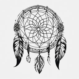 Dream Catcher Design Tattoo - Artistic designs featuring dream catchers.  simple vector tattoo,minimalist,white background