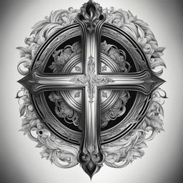 christian tattoos black and white design 