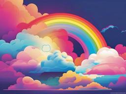 Cloud And Rainbow Wallpaper  