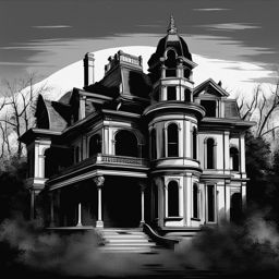 ghost clip art,haunting an old, abandoned mansion 