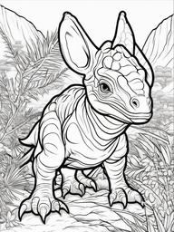 Protoceratops Coloring Pages - Small Horned Dinosaur  black outline printable coloring page