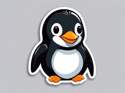 Penguin Sticker - Adorable penguin, ,vector color sticker art,minimal