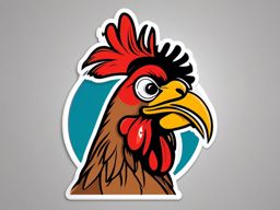 Rock 'n' Roll Chicken sticker- Musical Hen Hilarity, , sticker vector art, minimalist design