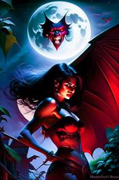 manananggal, the sinister vampire, splitting into two to hunt in a moonlit filipino village. 