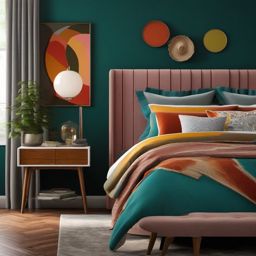 Vintage Mid-Century Modern - Add a touch of mid-century modern charm to your bedroom. , bedroom interior decor design ideas, multicoloured, photo realistic, hyper detail, high resolution,