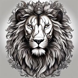 Lion warrior tattoo, Tattoos featuring warriors alongside powerful lion imagery. , color tattoo designs, white clean background