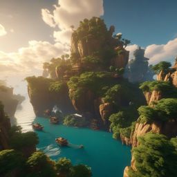 In a realm of floating islands, sky pirates seek a hidden treasure rumored to grant eternal life.  8k, hyper realistic, cinematic