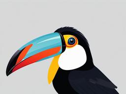 Toucan cartoon  minimal, white background