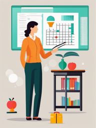 Dedicated teacher specializing in the field of mathematics.  color vector art,clipart,minimal