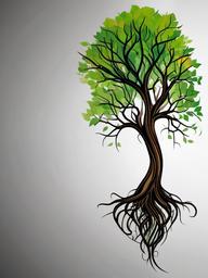tree tattoo roots  simple vector color tattoo