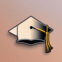 Graduation Cap Sticker - Commemorating academic milestones with the iconic graduation cap, , sticker vector art, minimalist design