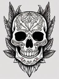 small skeleton tattoo  simple vector color tattoo