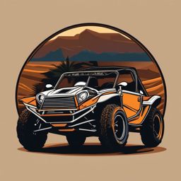 Off-Road Dune Buggy Sticker - Desert adventure, ,vector color sticker art,minimal
