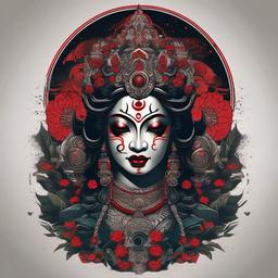 A tattoo in japanese style of the goddess Kali for arm sleeve piece
