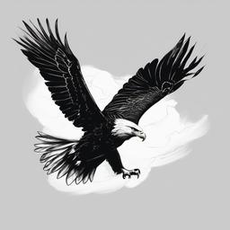 drawing of an eagle in the sky  minimal rough sketch scribbles,doodles,black and white