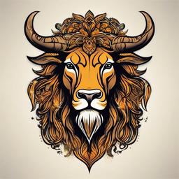 leo and taurus tattoo  simple vector color tattoo