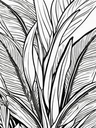 Plant Coloring Pages - Banana plant with oversized tropical leaves  simple coloring pages