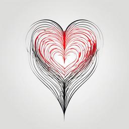 Actual Heartbeat Tattoo - Capture the unique rhythm of your own heartbeat with a tattoo that represents its actual pattern.  simple vector color tattoo,minimal,white background