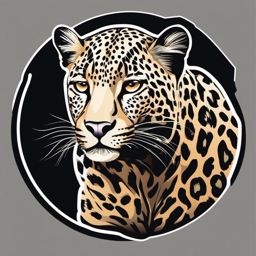 Leopard Sticker - A graceful leopard with distinctive spots. ,vector color sticker art,minimal